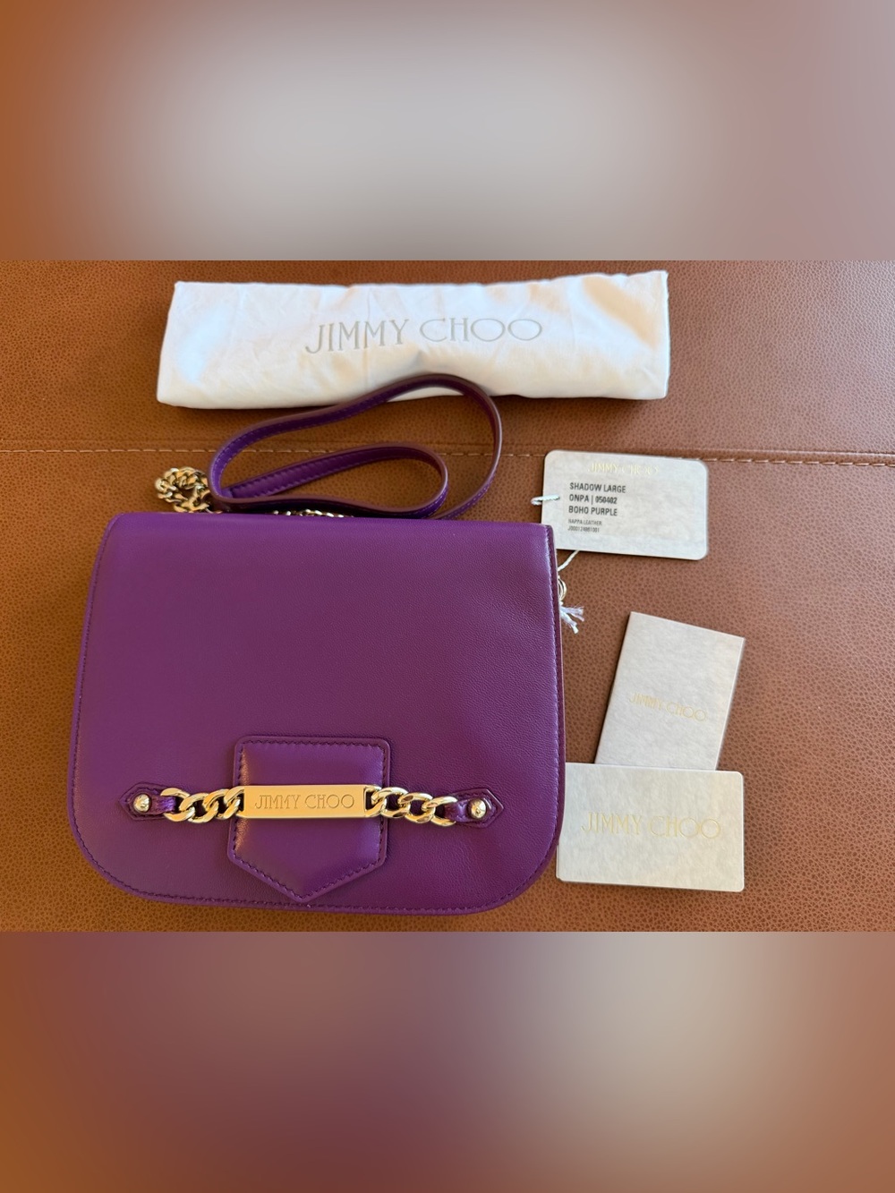 NWT Jimmy Choo AUTHENTIC Shadow Large Crossbody Bag - Boho Purple